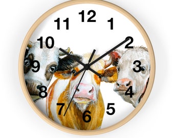 Wrendale Wall Clock Cow Design