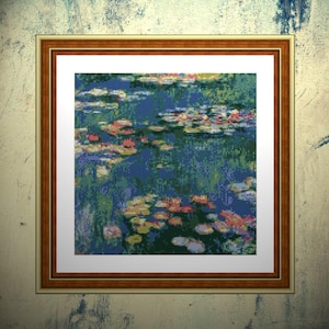 Monet Water Lilies Counted Cross Stitch Kit 25 x 25 cm 14 Count