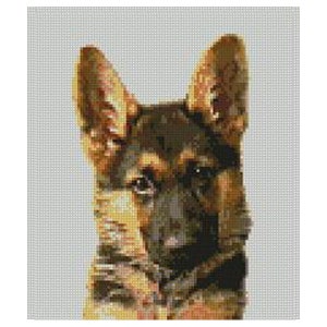 German Shepherd Dog Puppy Counted Cross Stitch Kit 7" x 8" 14 Count