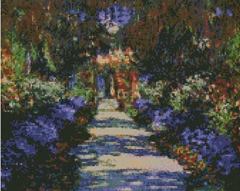 Monet Garden At Giverny Counted Cross Stitch Kit 15 x 15.5" 11 count