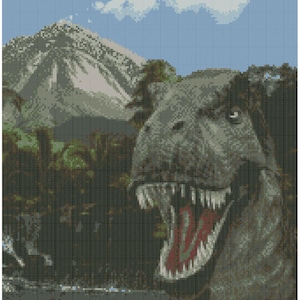 Dinosaur T-Rex Counted Cross Stitch Kit 12" x 12.5"