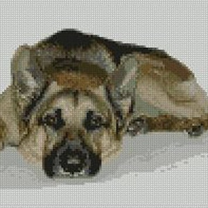 German Shepherd Dog Puppy Counted Cross Stitch Kit