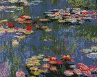 Monet Water Lilies Counted Cross Stitch Kit 10" x 10" 14 Count