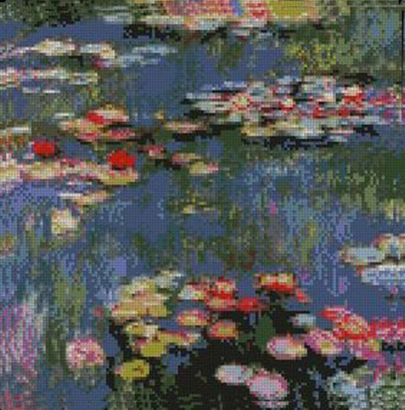 Monet Water Lilies Counted Cross Stitch Kit 10 X 10 14 Count - Etsy