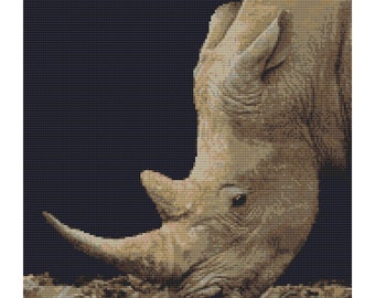 Rhino Complete Counted Cross Stitch Kit 12" x 13"