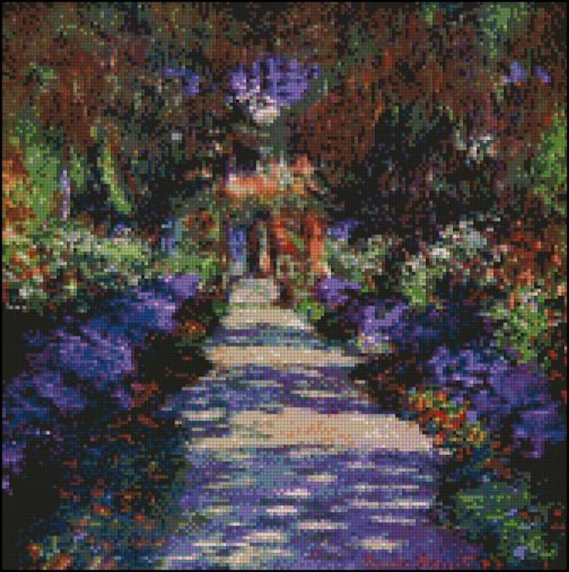 Monet Garden at Giverny Counted Cross Stitch Kit 12x12 - Etsy UK