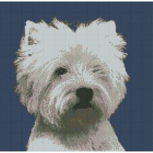 West Highland Terrier Dog Puppy Counted Cross Stitch Kit 10" x 9.75"  14 count kit