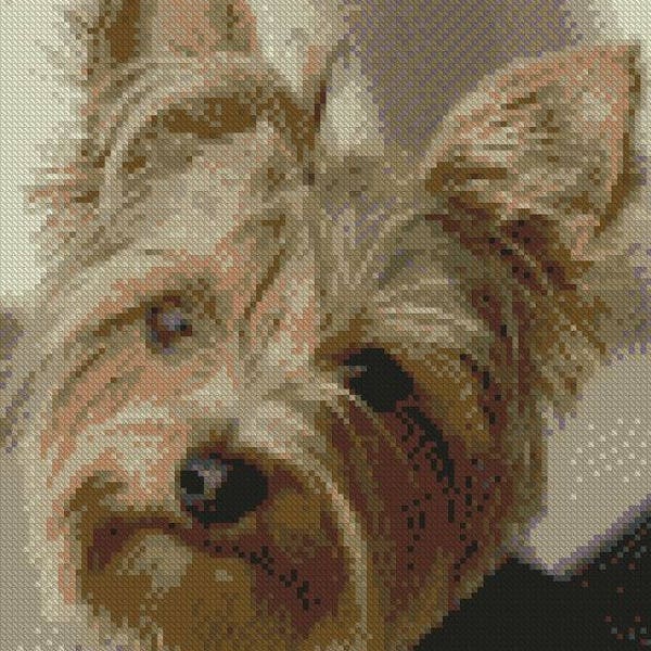 Yorkshire Terrier Dog Puppy Complete Counted Cross Stitch Kit 8.75" x 8"