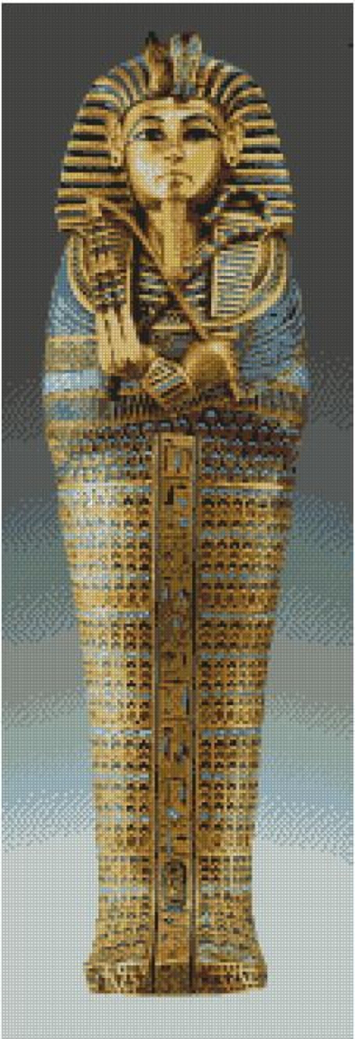 Tutankhamun Tutan Egyptian Counted Cross Stitch Kit - Etsy