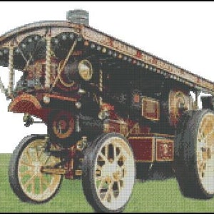 Showmans Traction Steam Engine Counted Cross Stitch Kit 15" x 12"