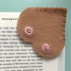 Corner bookmark embroidered bookmark for book lover gift