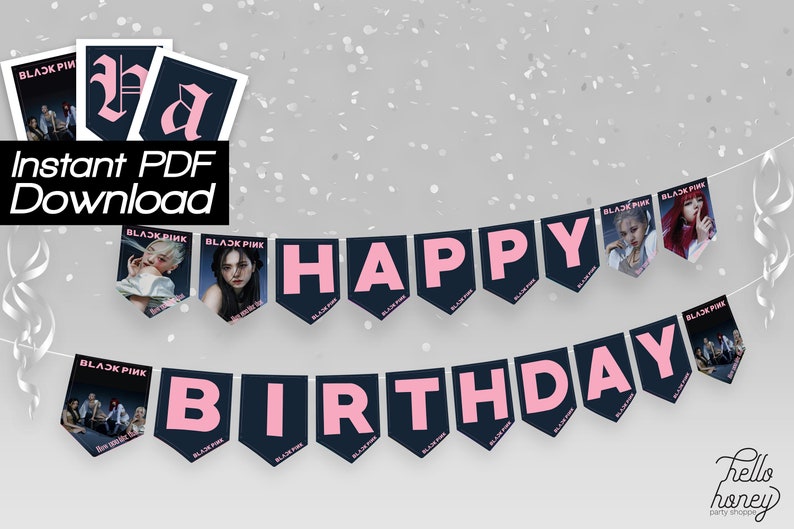 blackpink hylt birthday digital party printable etsy