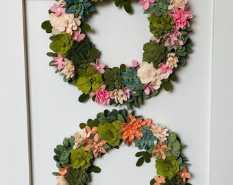 A SUCCULENT SUMMER wreath - 8”, 10”, & 14” (peach or pink accents)