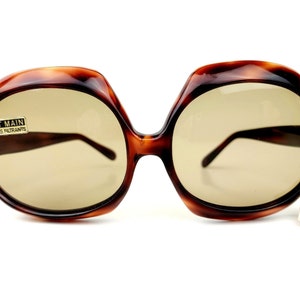 LANDKARTE FRANCE 50er Jahre original Vintage Damen Tortoise oversized Sonnenbrille unbenutzt
