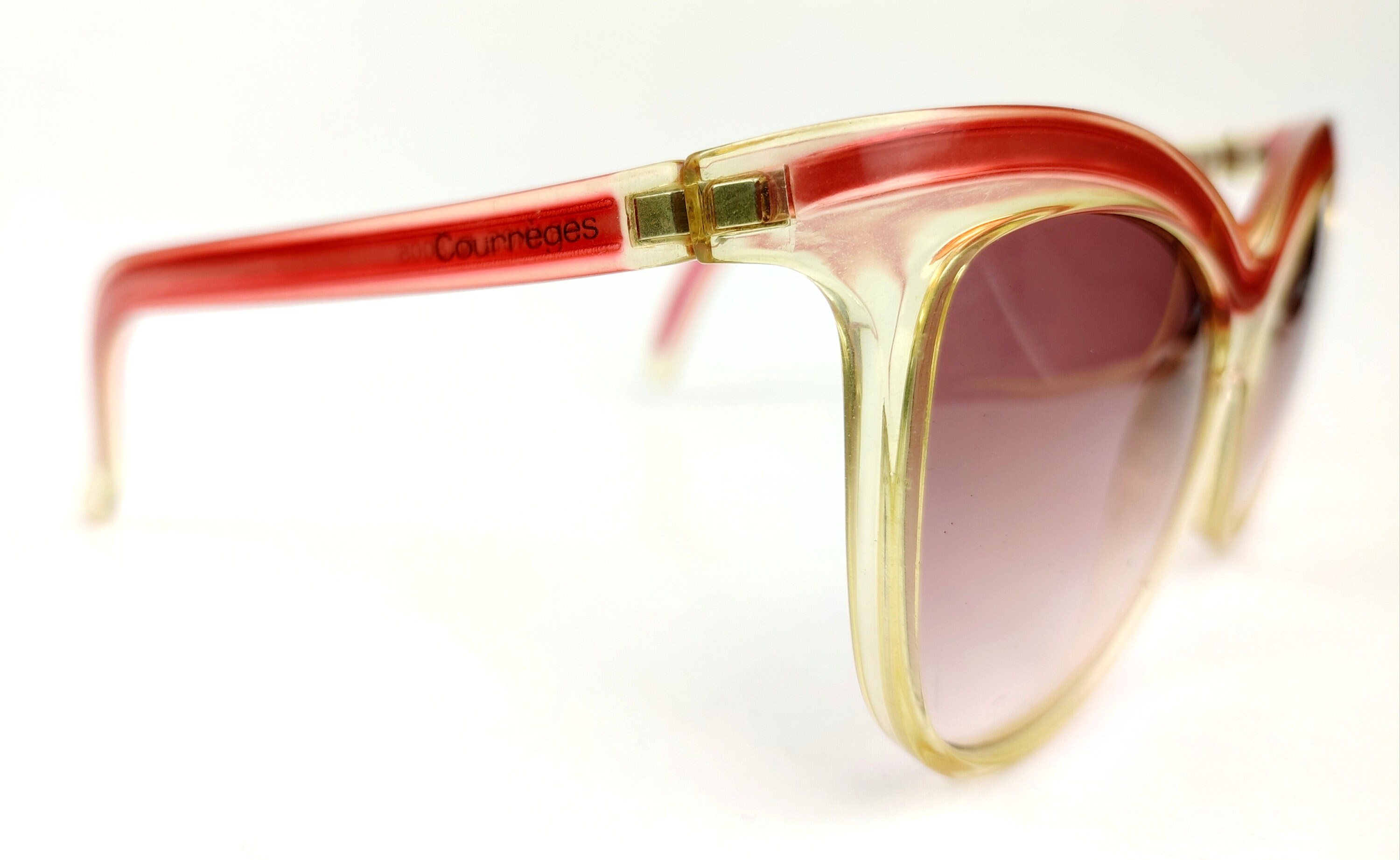 Authentic  Women\'s Courreges Sunglasses from the 80\'s Vintage Courreges Paris Sunglasses Black Gold Frost 8889-2  main image 2
