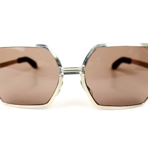 Original vintage 60s unisex hexagonal silver sunglasses