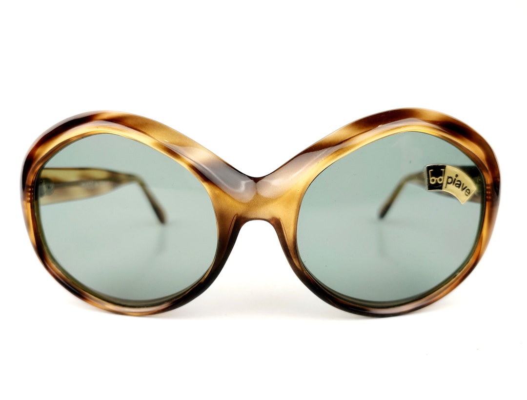Vintage 1960s Piave Italy Translucent Straw Grass Bugeye Sunglasses PIAVE Original Vintage 60s Womens Tortoise Sunglasses Not  main image 4