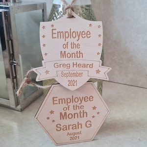 Targa regalo personalizzata per dipendente del mese, anno, regalo aziendale per colleghi di lavoro, Natale, premi per il personale, premi sul posto di lavoro The Dundies