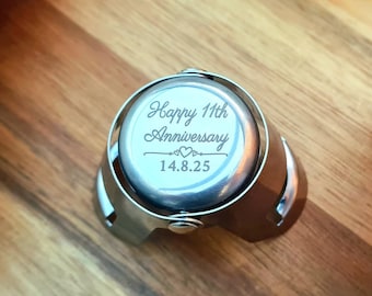 Gepersonaliseerde champagneflesstopper sealer 11e verjaardagscadeau - valentijnscadeau prosecco, mousserende wijn | Professionele mixoloog