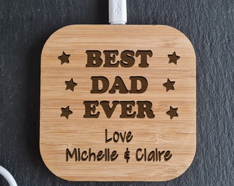 Personalised Wireless Charger | Personalised | Father's Day | Gift For Him | Gift for Her Higher power 10w version Android Apple compatible