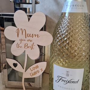 Mejor flor de mamá personalizada, regalo de placa de regalo de mamá, regalo decorativo colgante, placa de corazón / mamá divertida cumpleaños, Navidad, regalo del día de las madres