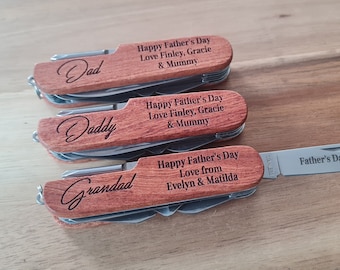 Personalised Wooden Multi Tool Dad , Husband Gift, Useful Gifts For Him, Fathers Day Gift For Dad, Engraved Multi Tool Gift, Grandad Gift