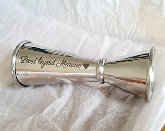 Personalised Stainless Steel Jigger / Spirit Measure - Valentine's Gift, Gift for Home Bartender | Professional Mixologist - Mum,Nan Or Gran