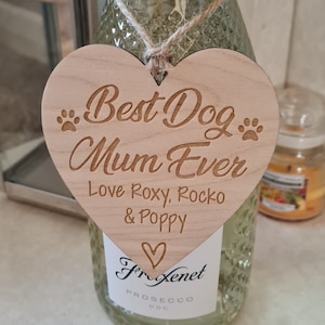 Personalised Best Dog Mum Ever Gift Plaque Gift Hanging Decorative Gift Heart Plaque | Dog Owner Plaque, Christmas, Mothers gift Pet owner