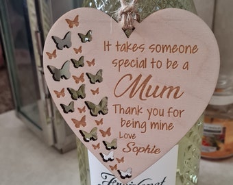 Wooden Mum//Mummy Plaque//Sign Hanging Heart First Mothers Day Gift//Keepsake