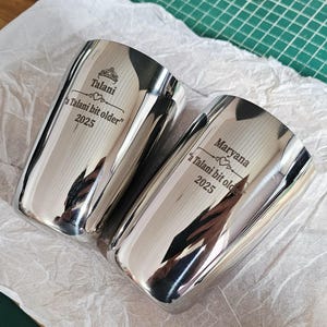 Gepersonaliseerde roestvrijstalen mini-cocktailshaker 10oz- valentijnscadeau, cadeau voor thuisbarman | Professionele mixoloog - Vaderdag afbeelding 4