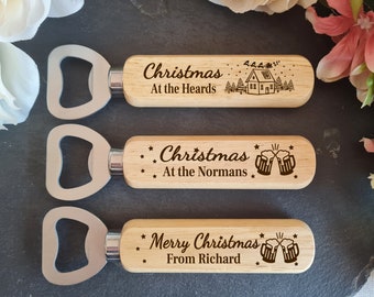 Regalo apribottiglie di Natale personalizzato, regalo di Natale inciso per papà, padre, fidanzato, fratello Groomsman - Regali di Natale ricordo