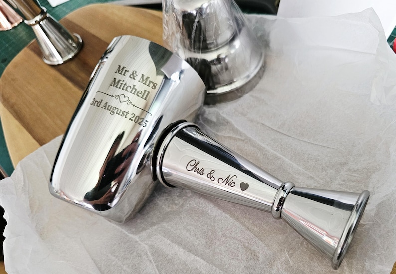 Gepersonaliseerde roestvrijstalen mini-cocktailshaker 10oz- valentijnscadeau, cadeau voor thuisbarman | Professionele mixoloog - Vaderdag afbeelding 6