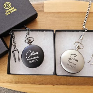 Pocket Watch Personalised Groomsman Gifts, Best Man Wedding Gift, Custom Pocket Watches, Gift for Groomsman, Best Man Watch With Gift Box