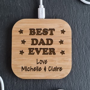 Personalised Wireless Charger | Personalised | Father's Day | Gift For Him | Gift for Her Higher power 10w version Android Apple compatible