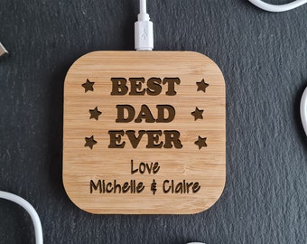 Personalised Wireless Charger | Personalised | Father's Day | Gift For Him | Gift for Her Higher power 10w version Android Apple compatible