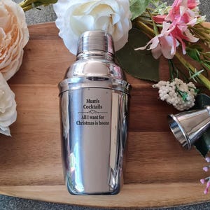 Gepersonaliseerde roestvrijstalen mini-cocktailshaker 10oz- valentijnscadeau, cadeau voor thuisbarman | Professionele mixoloog - Vaderdag afbeelding 5