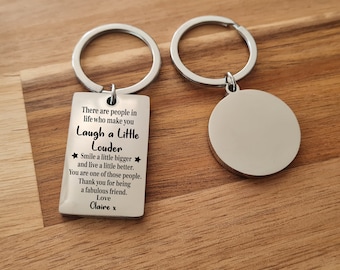 Personalised Friendship Gift Keyring | Ideal Gift -  Best friend Thank you Present for Mum, Daughter, Gran-Beautiful Polished Keyring