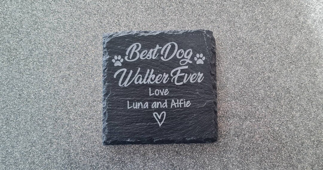 Personalised Best Dog Walker Ever Best Groomer Gift Slate Coaster