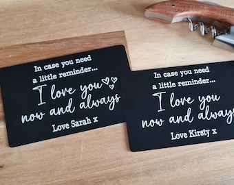 Billetera grabada personalizada / Regalo grabado para él / Regalo de San Valentín / Regalo de aniversario / Regalo para su pareja, novio o esposo