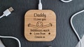 Daddy Personalised Wireless Charger | Personalised Useful Christmas Gift For Him | Gift for Dad Higher power 10w version Android Apple