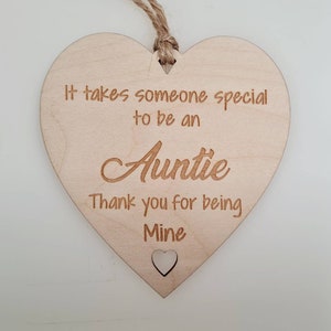 Regalo speciale zia Preferita zia Placca Regalo appeso Regalo decorativo Placca cuore / zia per essere divertente Compleanno, Natale, Regalo di amicizia