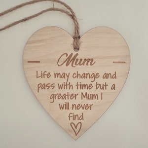 La vie de maman peut changer et passer avec le temps Plaque cadeau décorative à suspendre en forme de coeur | Future maman Cadeau amusant Anniversaire, Noël, Cadeau pour maman