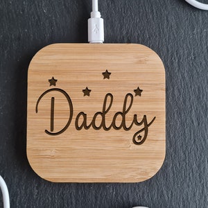 Personalised Wireless Charger | Personalised Christmas design | Gift For Him |Gift for Her Higher power 10w version Android Apple compatible