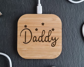 Personalised Wireless Charger | Personalised Christmas design | Gift For Him |Gift for Her Higher power 10w version Android Apple compatible
