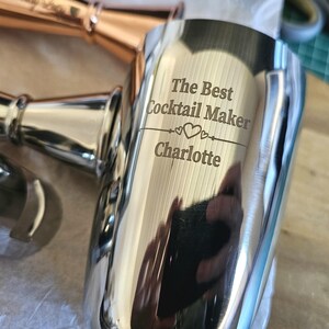 Gepersonaliseerde roestvrijstalen mini-cocktailshaker 10oz- valentijnscadeau, cadeau voor thuisbarman | Professionele mixoloog - Vaderdag afbeelding 7