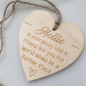 Personalised Friend Heart Plaque ,Friendship Gift , Friend Plaque Co-worker gift Engraved Sign friendship sign Leaving gift Funny