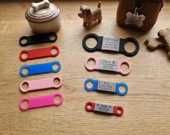 パーソナライズされた静音ペットIDタグ、犬の首輪用ステンレス製スライド式タグ