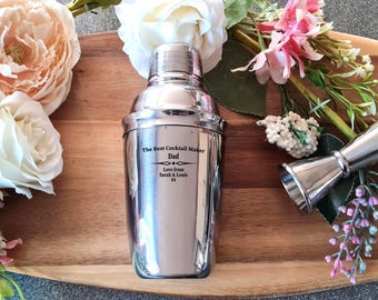 Gepersonaliseerde roestvrijstalen mini-cocktailshaker 10oz- valentijnscadeau, cadeau voor thuisbarman | Professionele mixoloog - Vaderdag