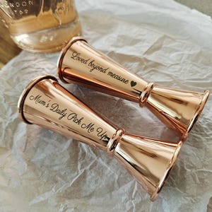 Personlig jigger/spritmätare i roséguld i roséguld - familjegåva, present till bartendern hemma | professionell mixolog - present till mamma