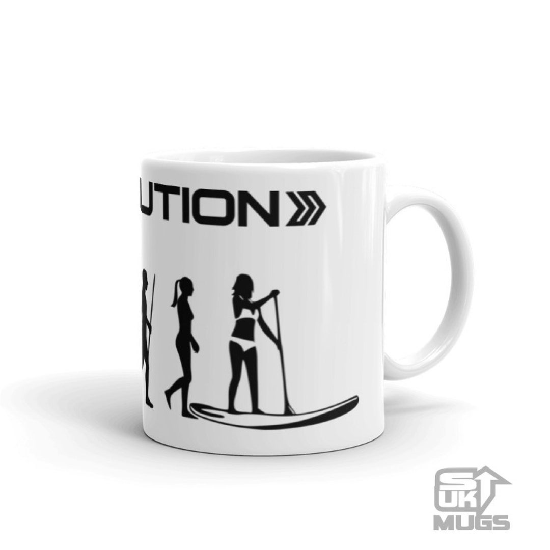 Evolution of Paddle Boarding Female Version Mug for Water Sports Paddle
